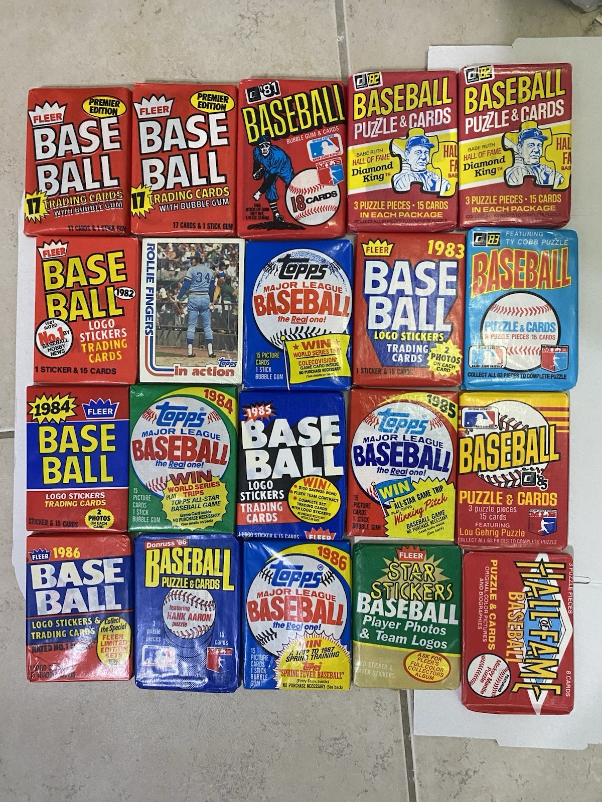 20 Lot 1981-1986 Baseball Card Packs. TOPPS, DONRUSS, Fleer. These Are Valuable