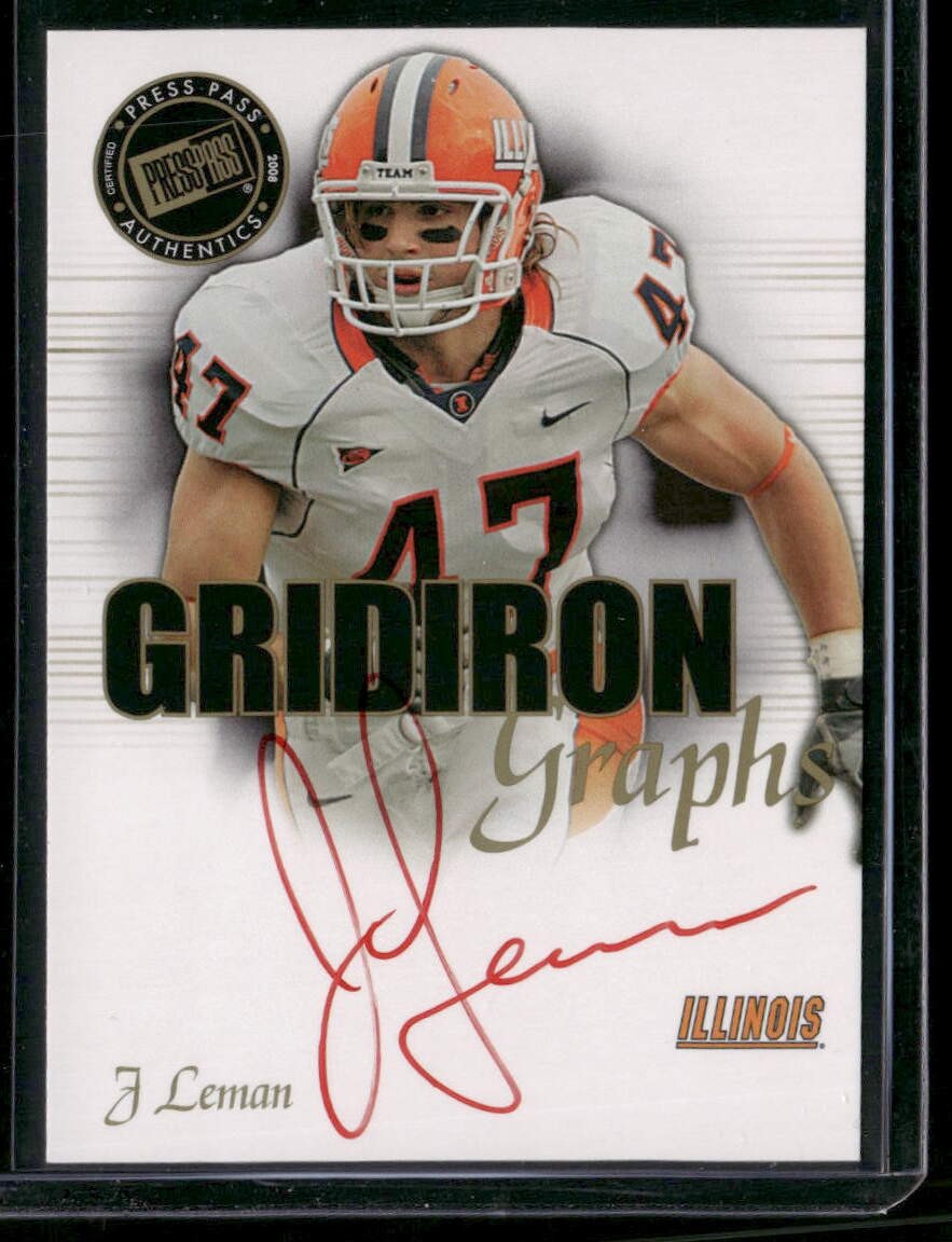 2008 Press Pass SE #GG-JL J Leman Gridiron Graphs Auto