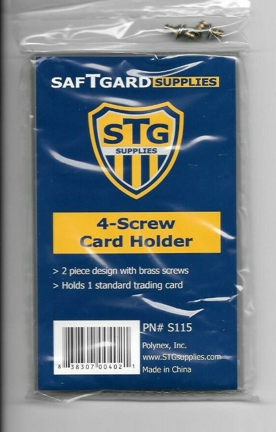 5 NON RECESSED FOUR 4 SCREW SCREWDOWN CARD HOLDERS VINTAGE ARCHIVAL SAFE