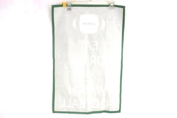DII Green Cotton Dish Towel “Eat Drink Watch Football” 18×27 – Pre-Owned