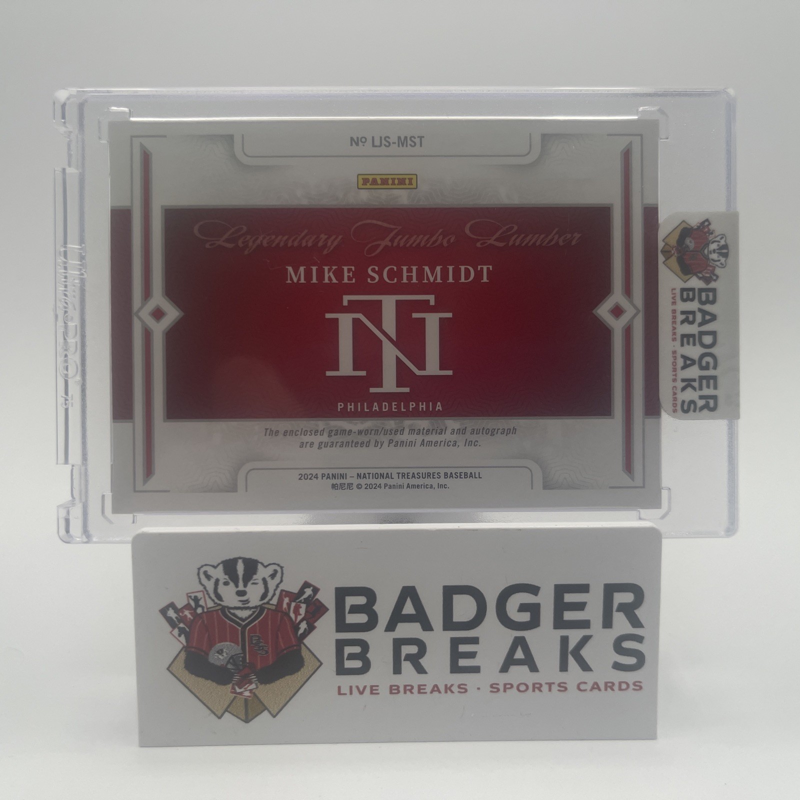 Mike Schmidt 2024 National Treasure Legendary Jumbo Lumber Auto 1/5 #LJS-MST