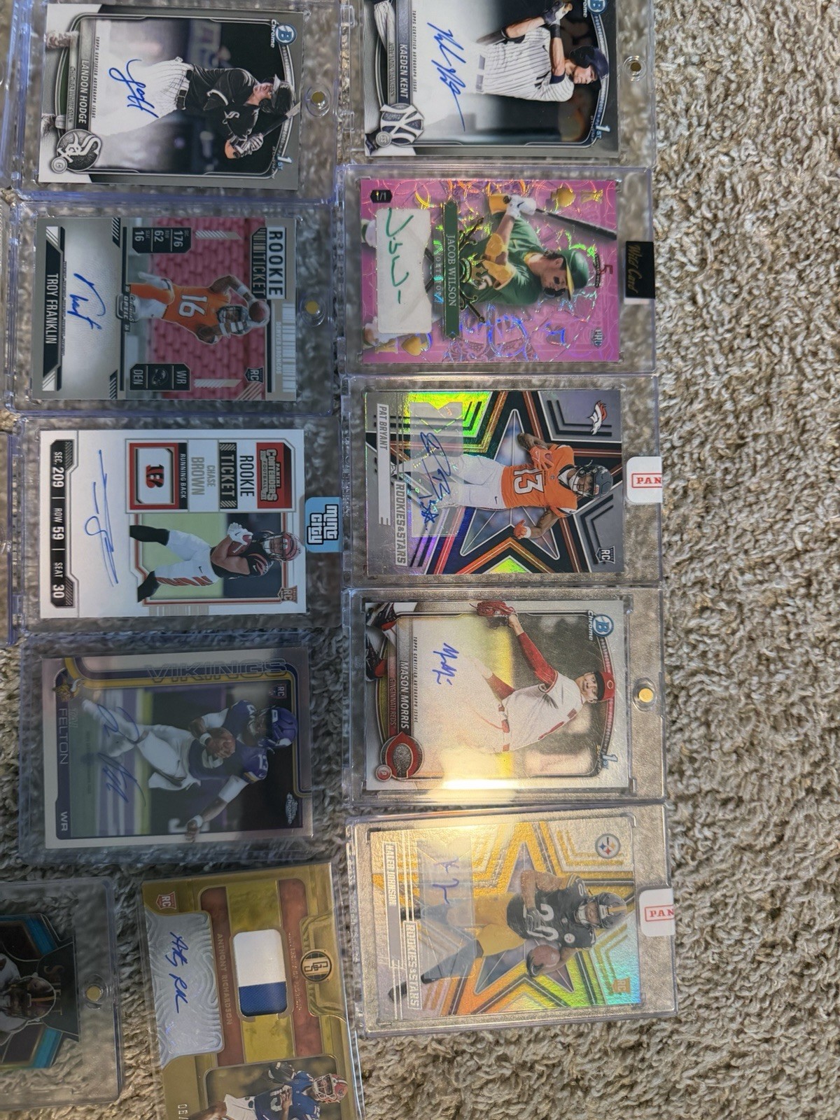 154 Sports Cards Baseball, Basketball, Football: All Cards Are #, Relic, Or Auto