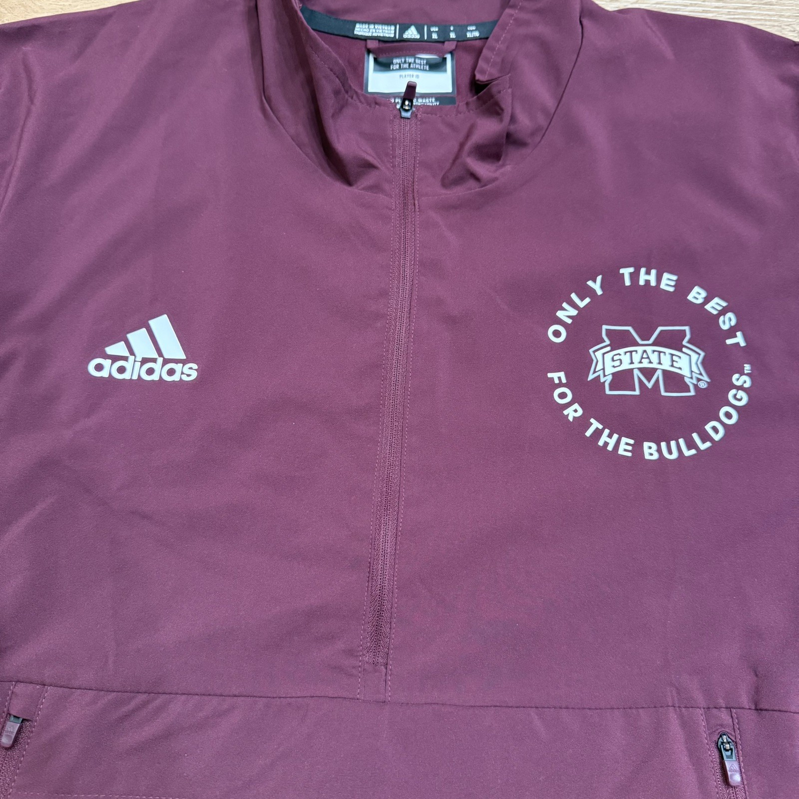 Mississippi State Bulldogs adidas Pullover Men’s Maroon 1/2 Zip Size XL