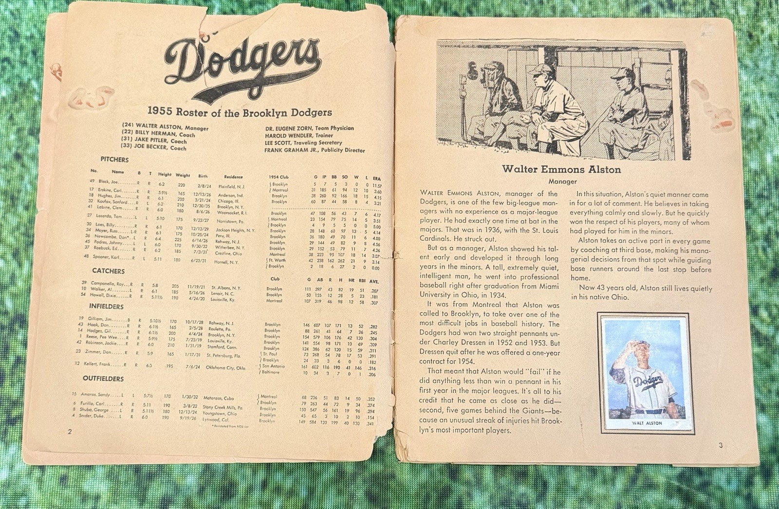 1955 Brooklyn Dodgers Golden Stamp Book + 1957 Brooklyn Dodger 1957 Yearbook