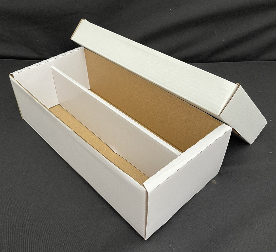 AC Platinum 2 Row Card Storage Shoe Box 1600 CT (White Semi-Gloss) New