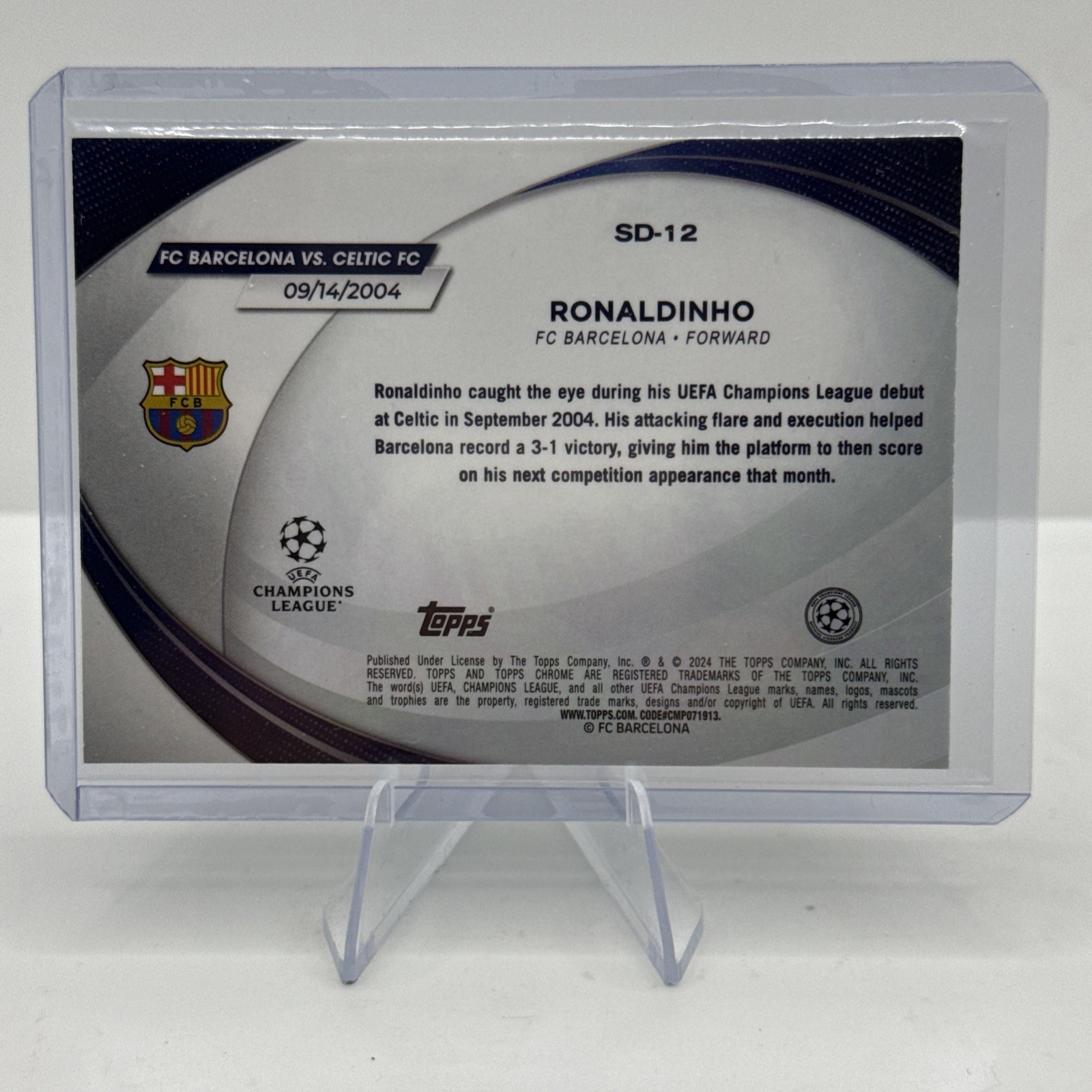 2023-24 Topps Chrome UEFA Club Competitions – Starball Debuts Ronaldinho #SD-12