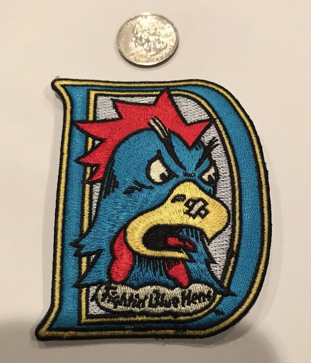 University of Delaware Fightin Blue Hens embroidered iron on patch 3 1/2”x 2 3/4