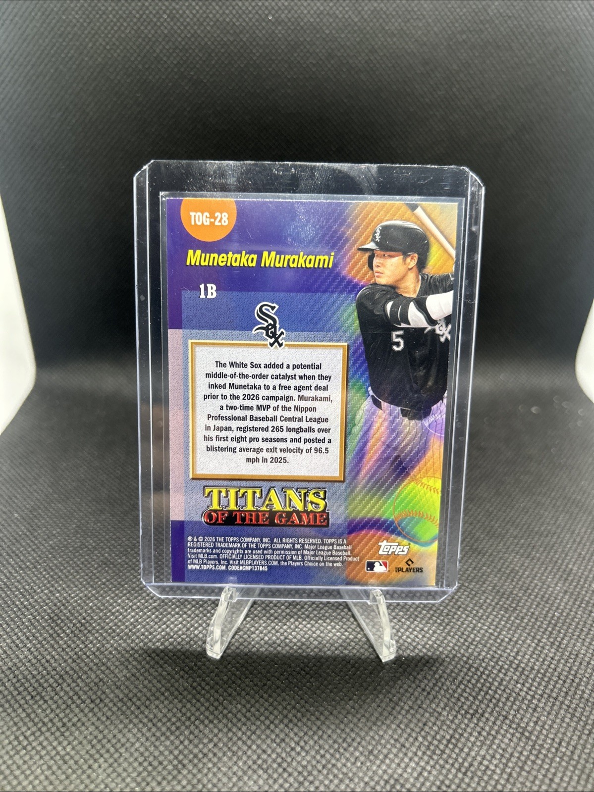 Munetaka Murakami RC Titans Of The Game #TOG-28 2026 Topps Series 2 White Sox