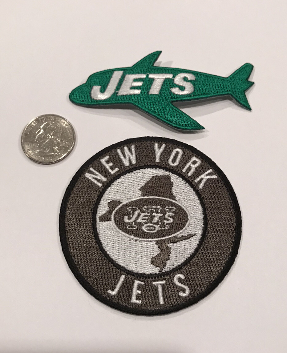 (2)-New York Jets vintage embroidered iron on patches 3 1/2”x 1 1/2” & 3”x 3”