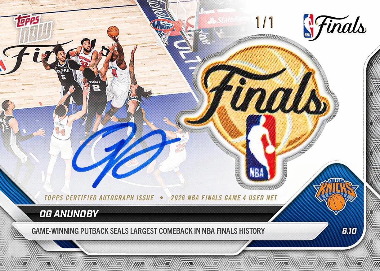 PRESALE OG ANUNOBY KNICKS Finals 2025-26 NBA Topps NOW Card 335 CHANCE AT AUTO