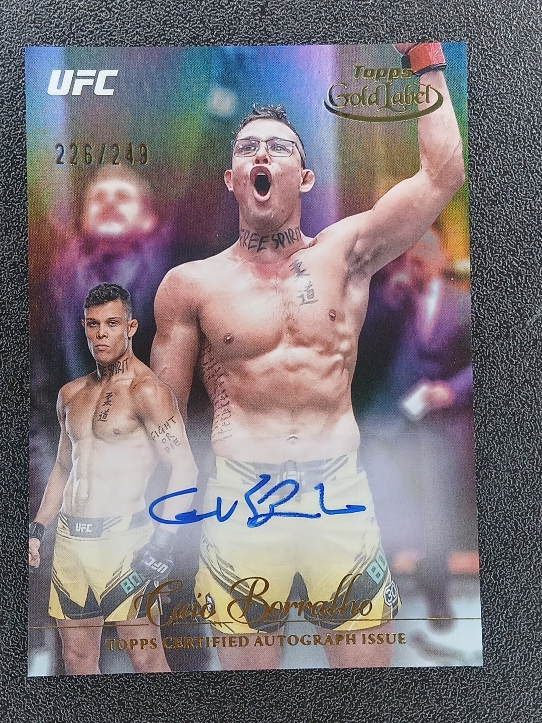 2024 Topps Gold Label UFC Caio Borralho Signatures Auto Fighting Nerds /249