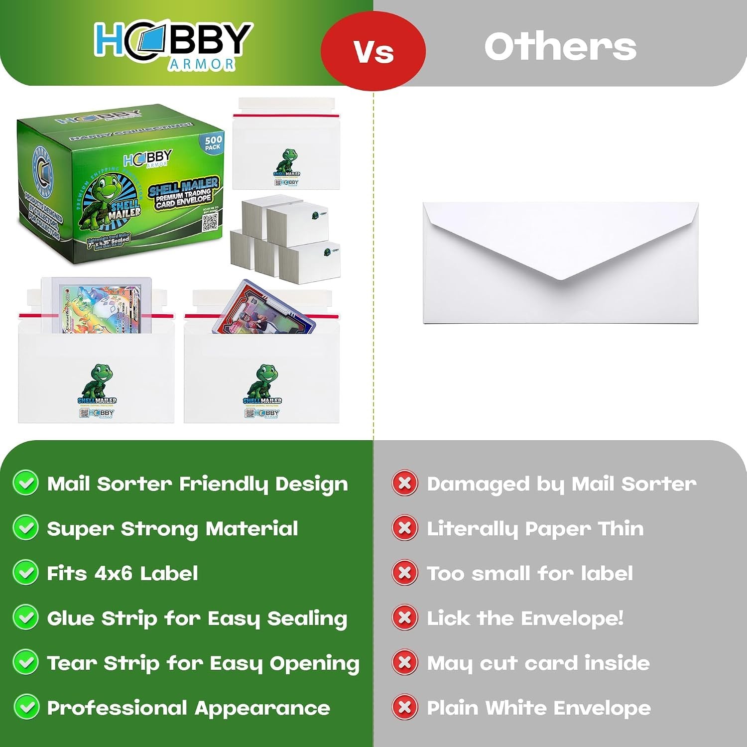 Upgrade Your Shipments! 500 Trading Card Mailers 7×4.35″ Self-Adhesive Protector