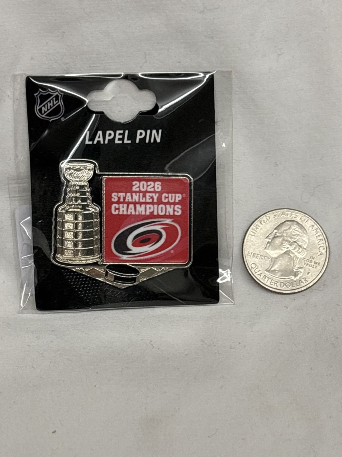 NHL 2026 Stanley Cup Champions Carolina Hurricanes Pin Trophy Type FREESHIP