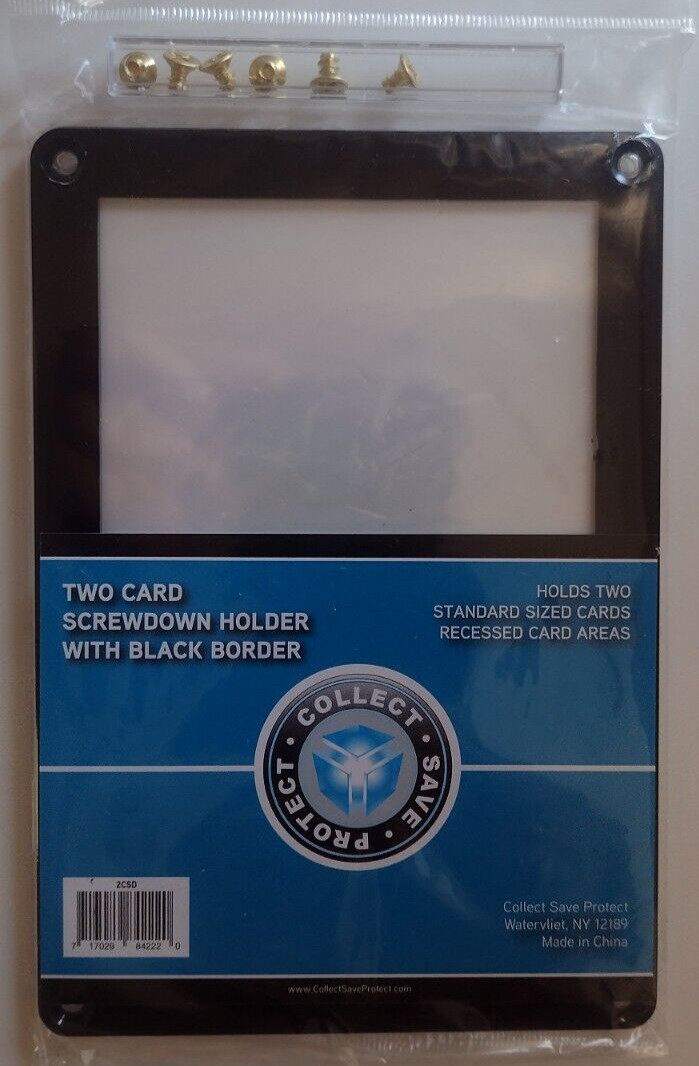 CSP Lot Of 5 2 Card Recessed Screwdown Card Protector Black Border New NIP #2CSD