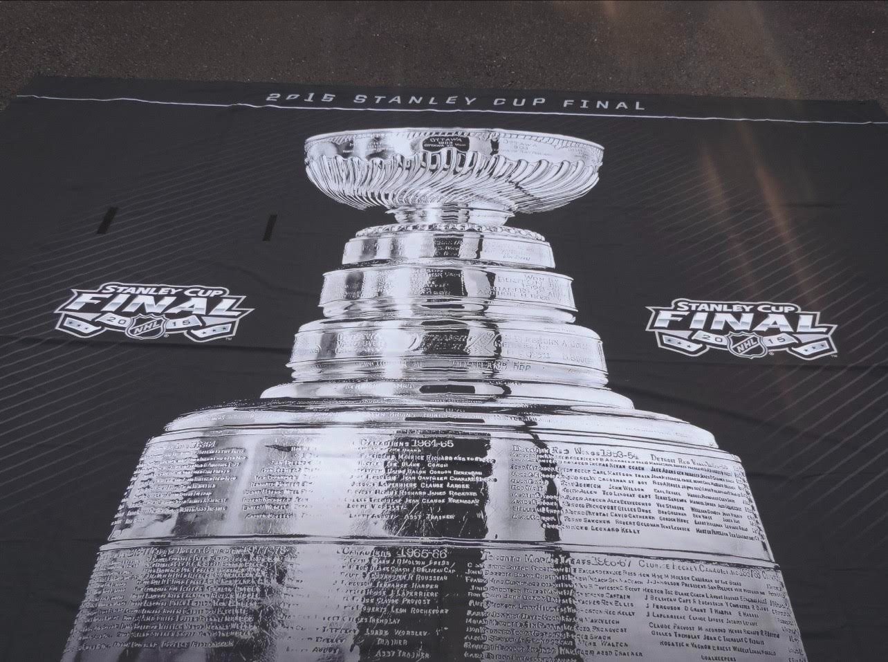 Stanley Cup Final Broadcasters Banner 2015 (HUGE!) Tampa Chicago