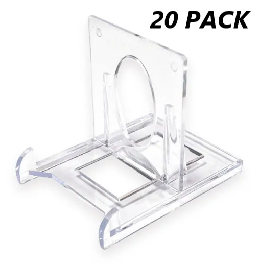 20PC Clear Acrylic Trading Card Stands for Coins Sports Cards Display Holder