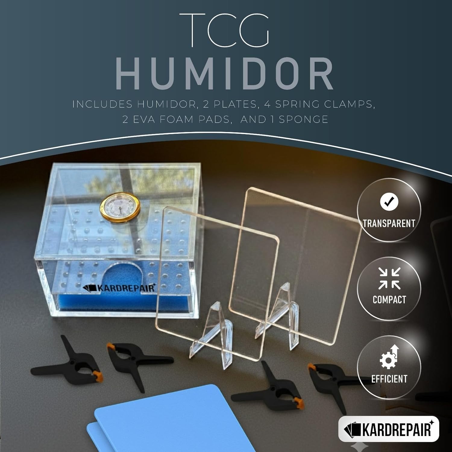 TCG Humidor Repair Kit – Includes 2 Acrylic Flattening Plates & 4 Spring Clam…