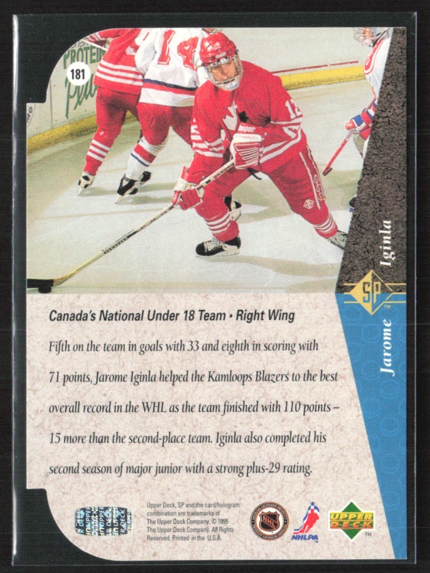 Jarome Iginla 1994-95 SP Die-Cut RC #181 Calgary Flames