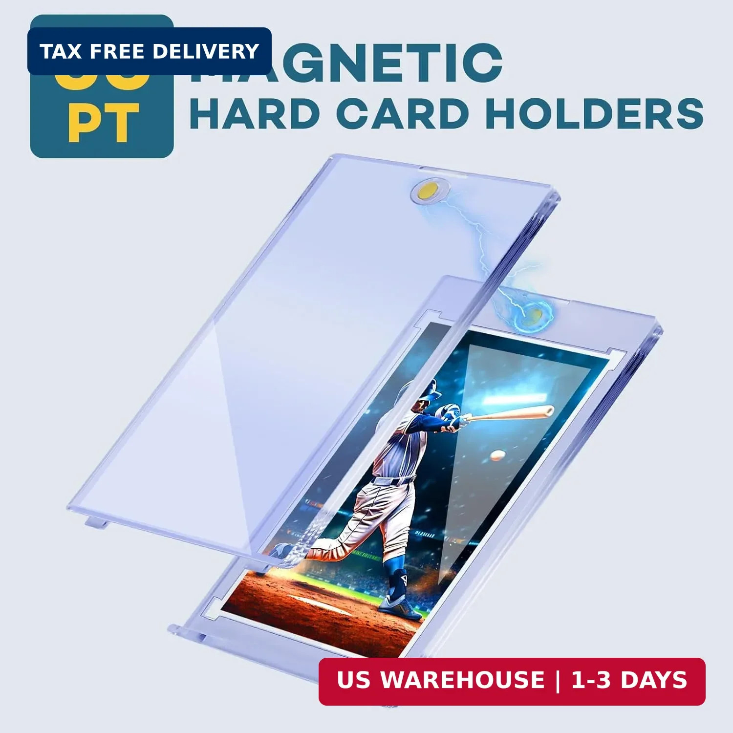 ZENOWICK 20ct Magnetic Card Holders, 35pt One Touch Card Holder, U-V Protection