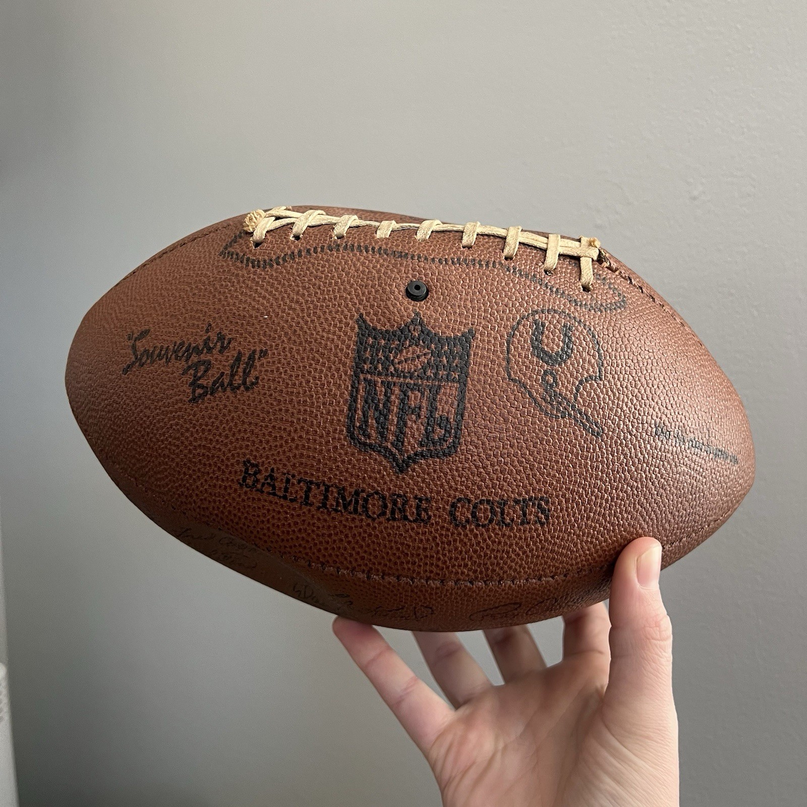 Baltimore Colts Souvenir Football with Replica / Facsimile Signatures (1977?)
