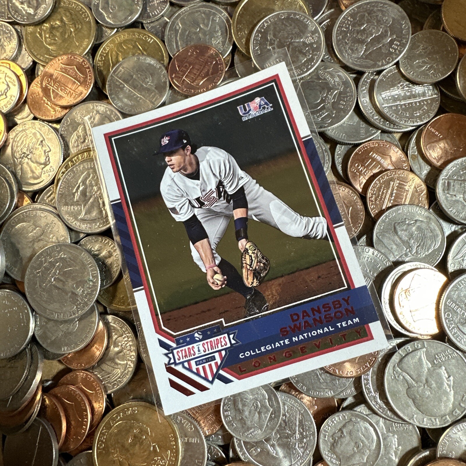 2017 USA Baseball Stars & Stripes Longevity Ruby /249 Dansby Swanson Rookie RC