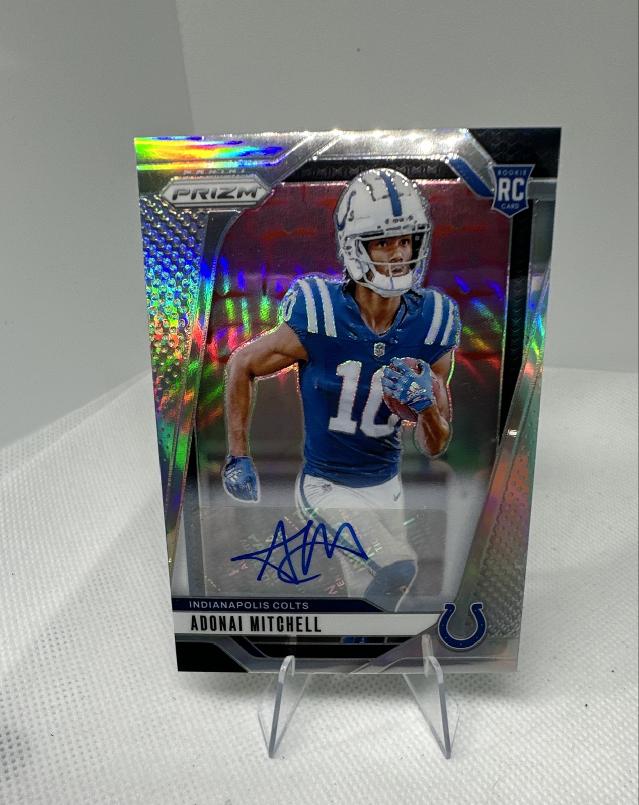 2024 Panini Prizm – Rookies Adonai Mitchell #303 Silver Prizm Autographs (AU,…