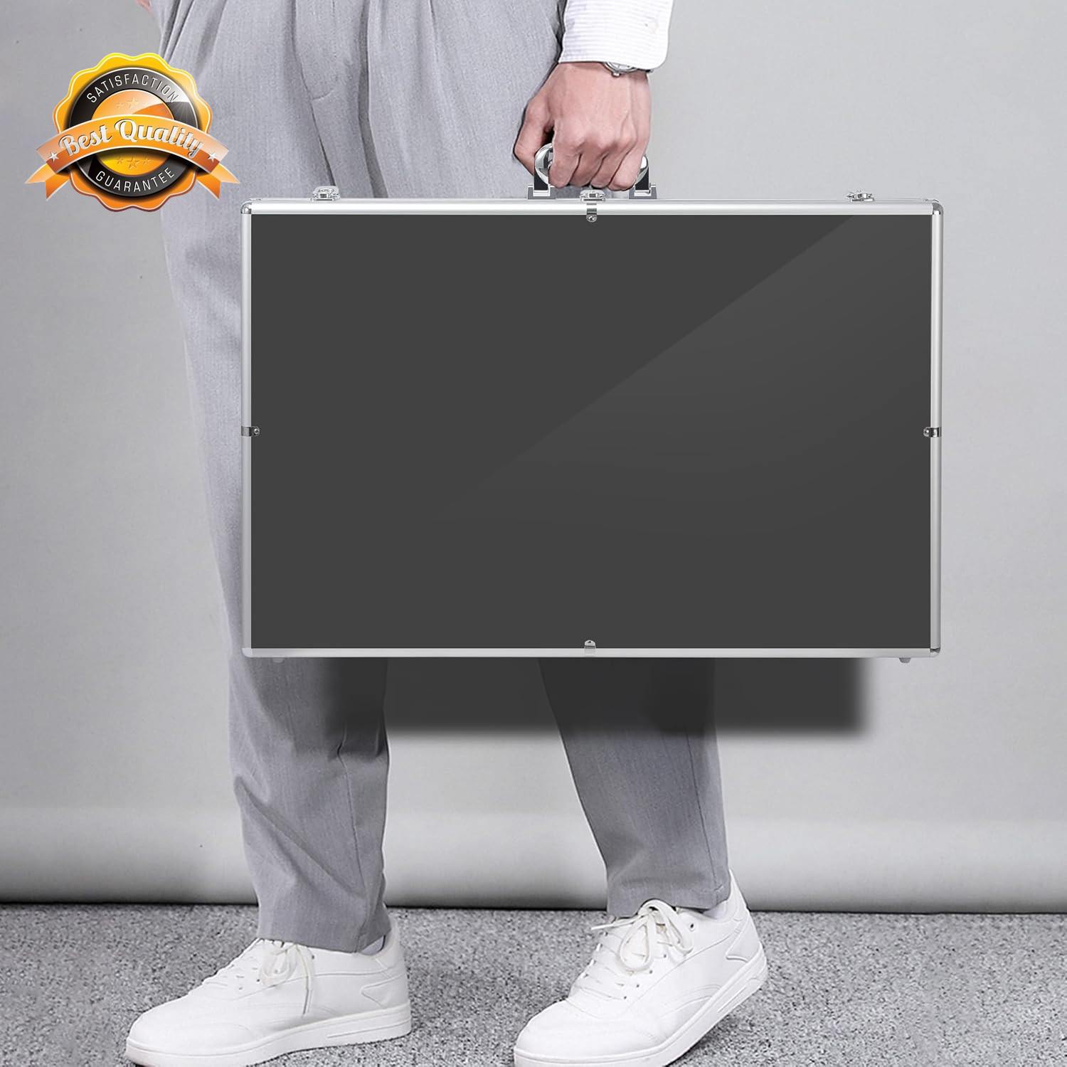 Aluminum Glass Display Case 34x22In Lock Tabletop Cards Jewelry MTG XL