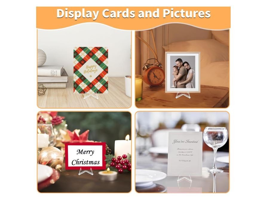 30 Pack Acrylic Card Display Stands Clear Mini Easel Holder for Trading Cards