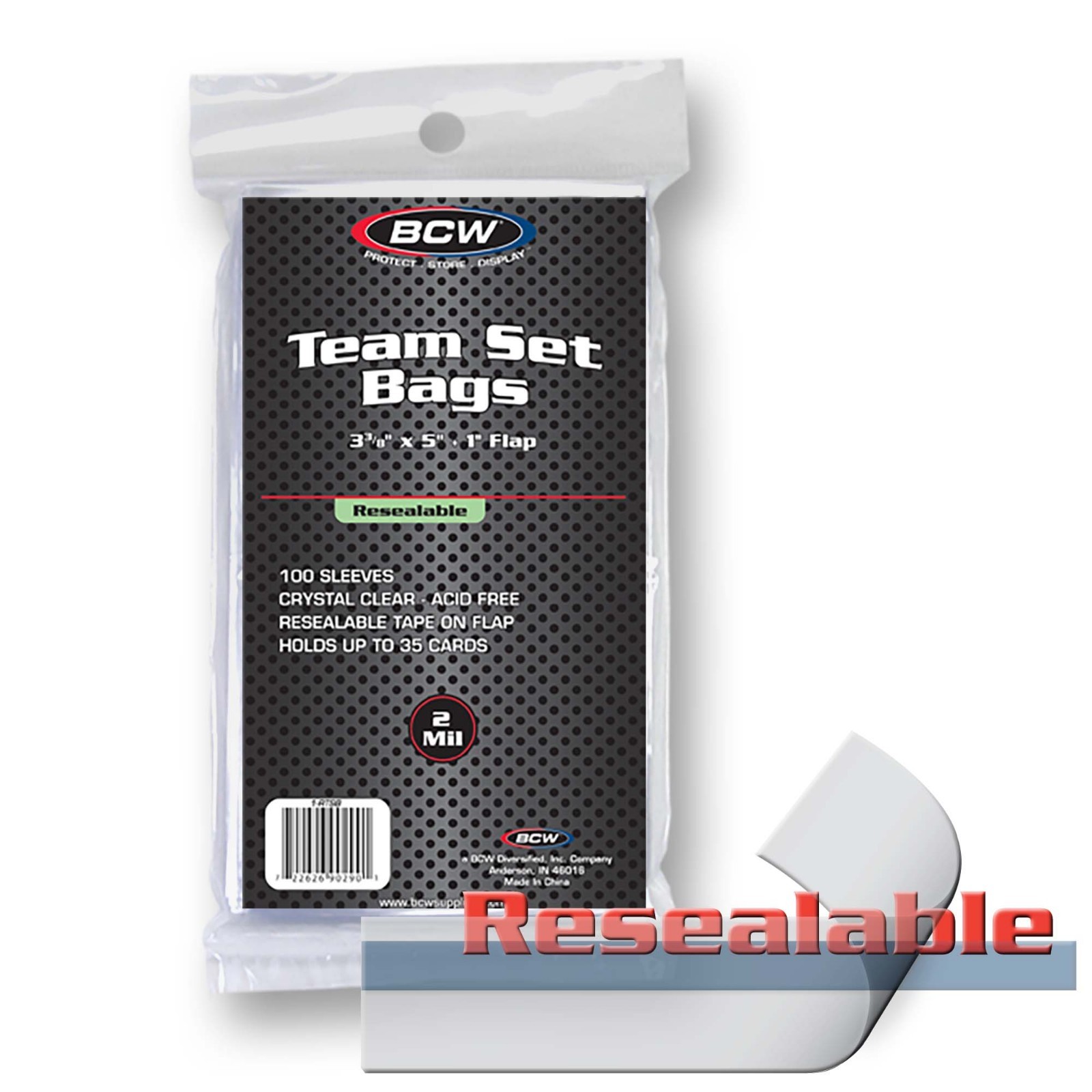 1 Pack 100 BCW Resealable Team Set Bags. FAST SHIP