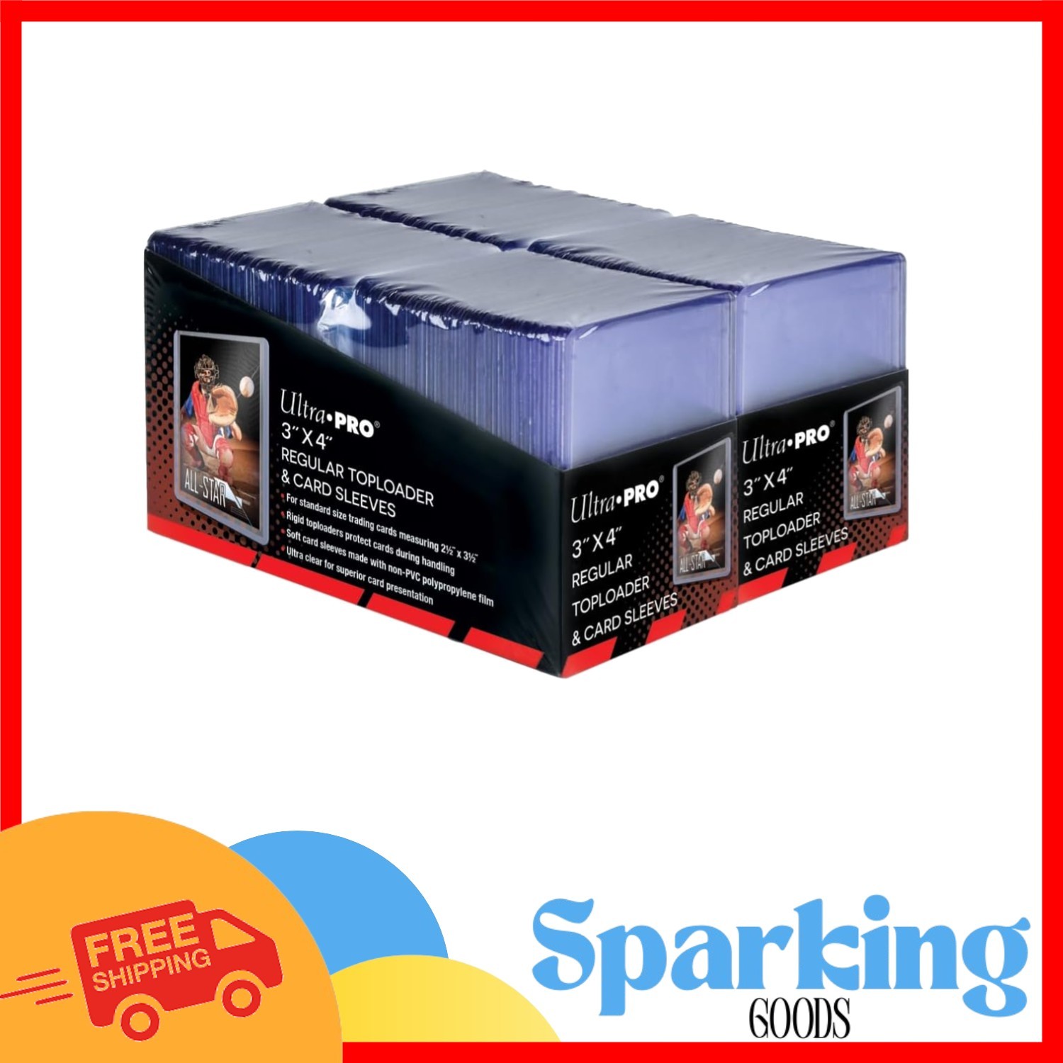 200 Clear Toploader and Card Sleeves – 3″ x 4″ Transparent Protectors for Cards