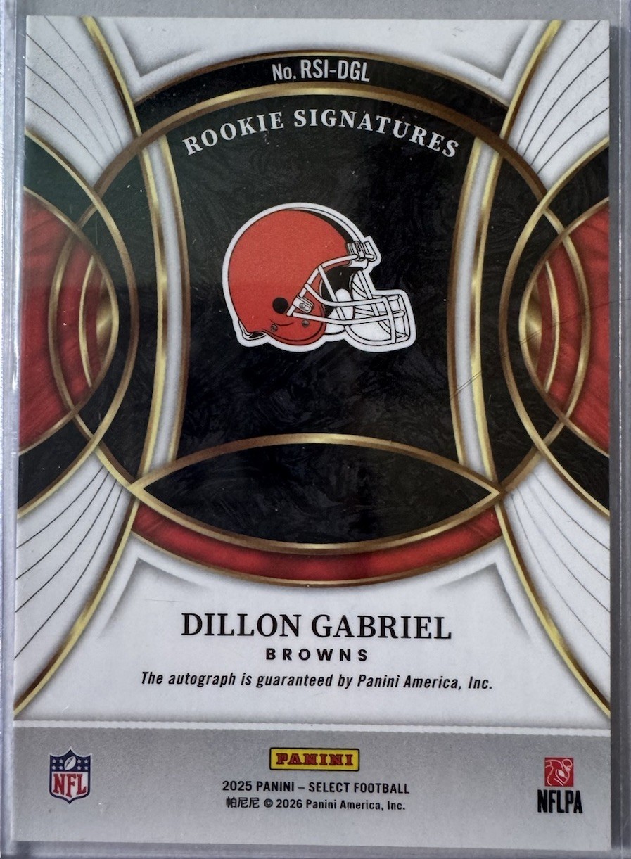 2025 Panini Select – Rookie Signatures Dillon Gabriel #RSI-DGL (AU, RC)