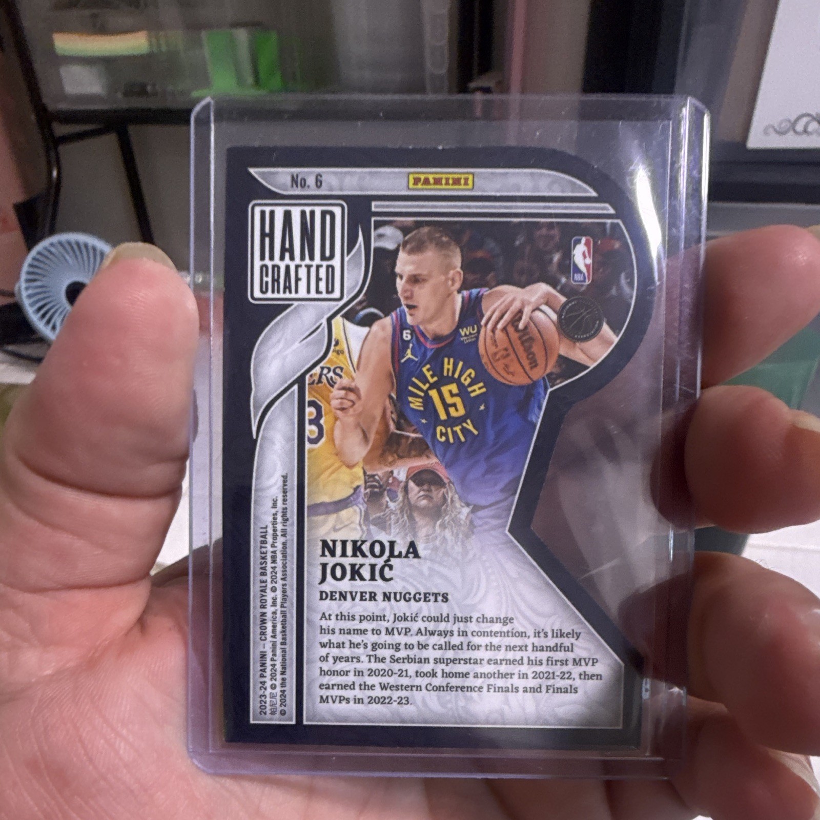 2023-24 Panini Crown Royale – Hand Crafted Nikola Jokić #6 Blue /75