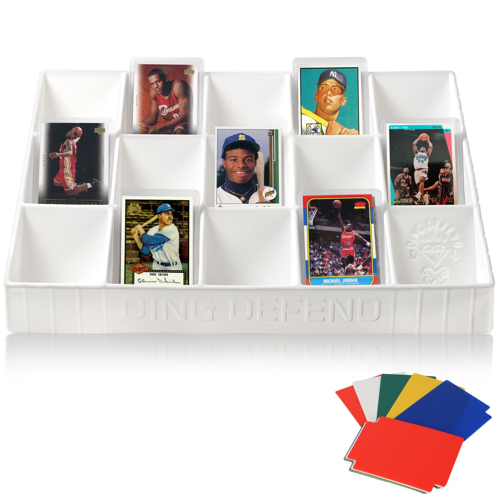 Card Sorting Tray – Stackable Trading Cards Organizer, 15-Compartment Sorter