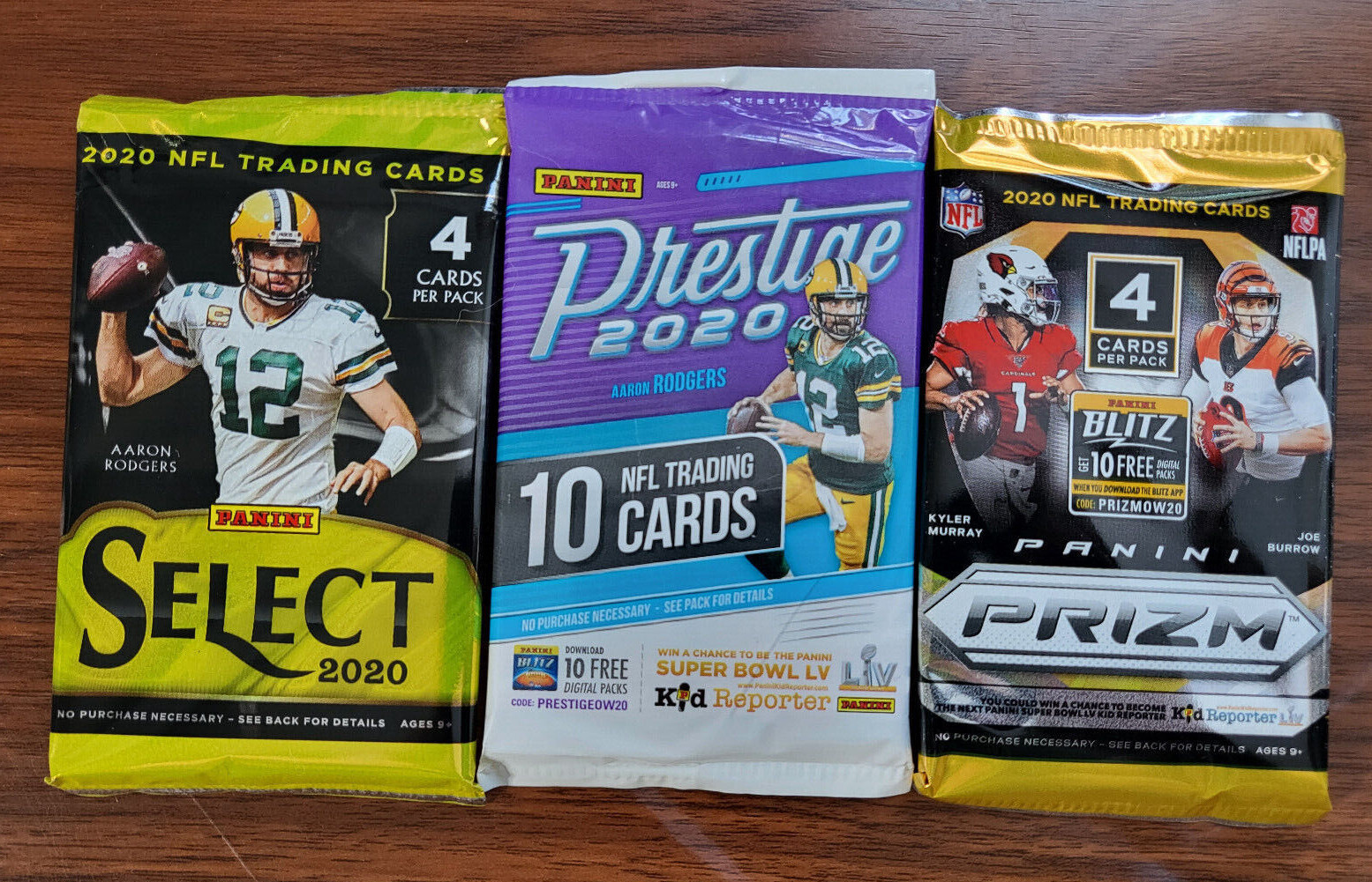 2020 Prizm, Select, Prestige Football 3 pack lot special – see details