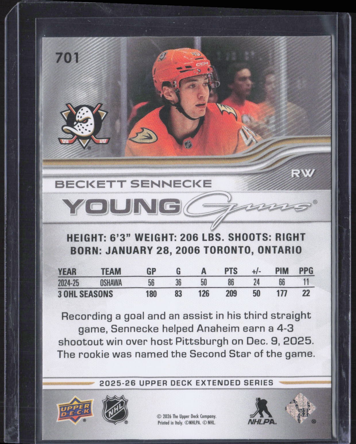 2025-26 Upper Deck #701 Beckett Sennecke