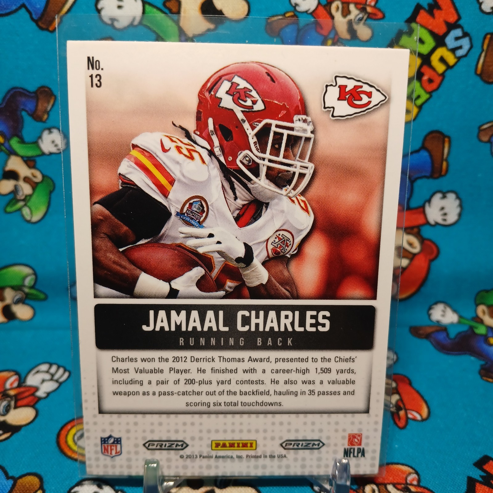 2013 Panini Monster Box – Prizm Cornerstones Jamaal Charles #13 Blue Prizm