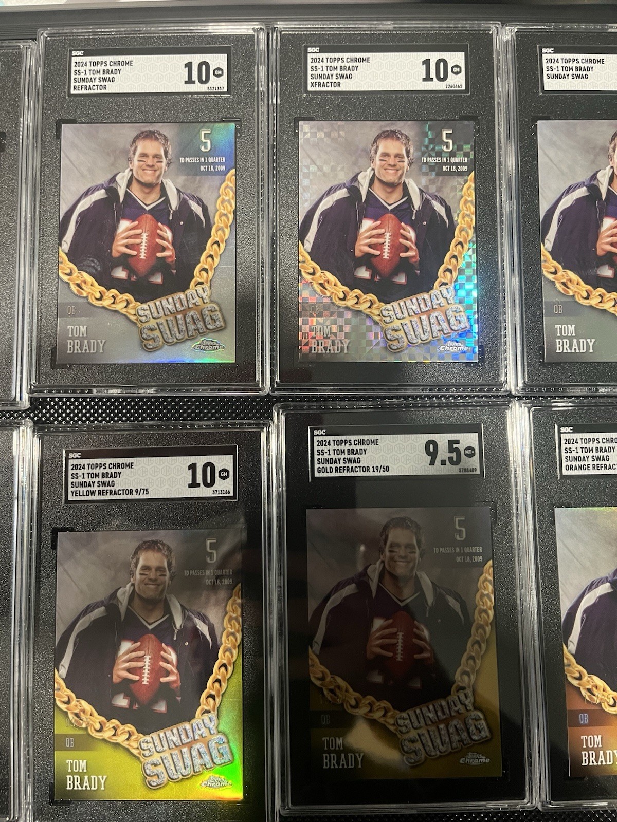 2024 Topps Chrome Tom Brady SS-1 Rainbow Sunday Swag Lot Sgc 10 /5 /25 /50 /75