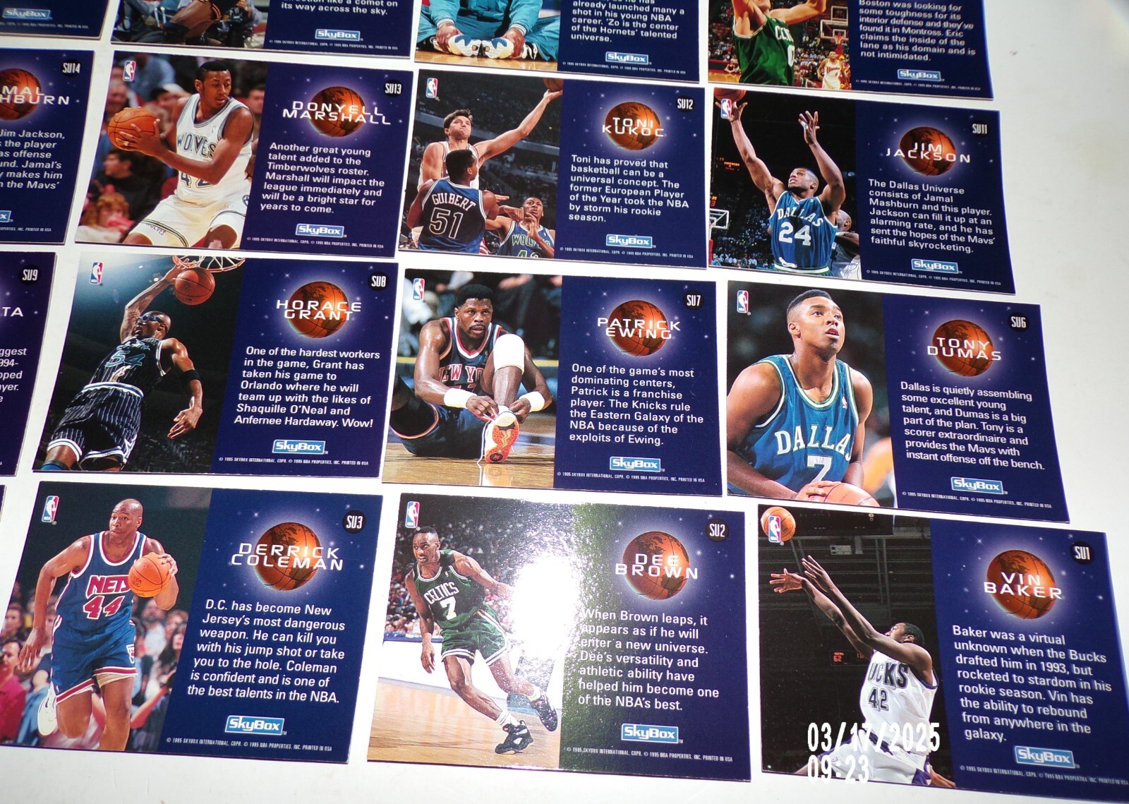 1994-95 Skybox Basketball Card Slammin Universe Complete Insert Set 1-30 Shaq
