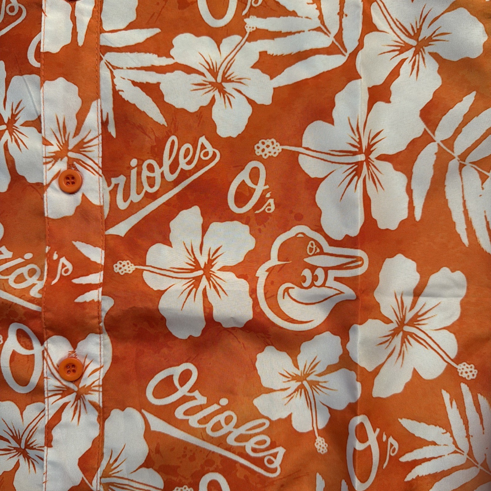 BALTIMORE ORIOLES O’s 2022 HAWAIIAN SHIRT SGA ADULT SIZE XL BUTTON UP BIRD LOGO