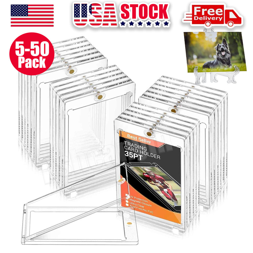 5-50Pack For 35PT Magnetic Card Holder One Touch Trading Sports Cards Protectors