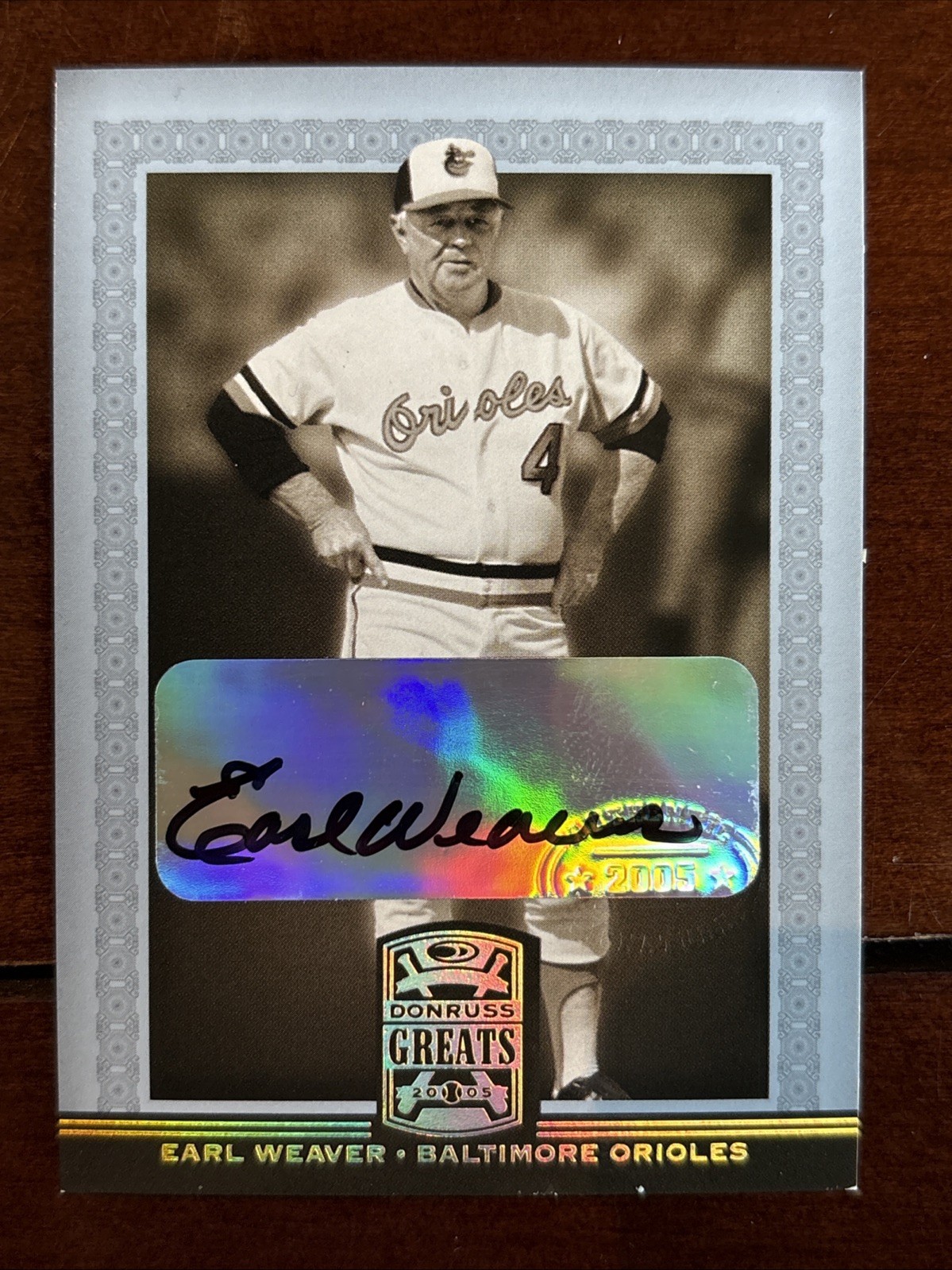 2005 Donruss Greats Earl Weaver Auto Orioles