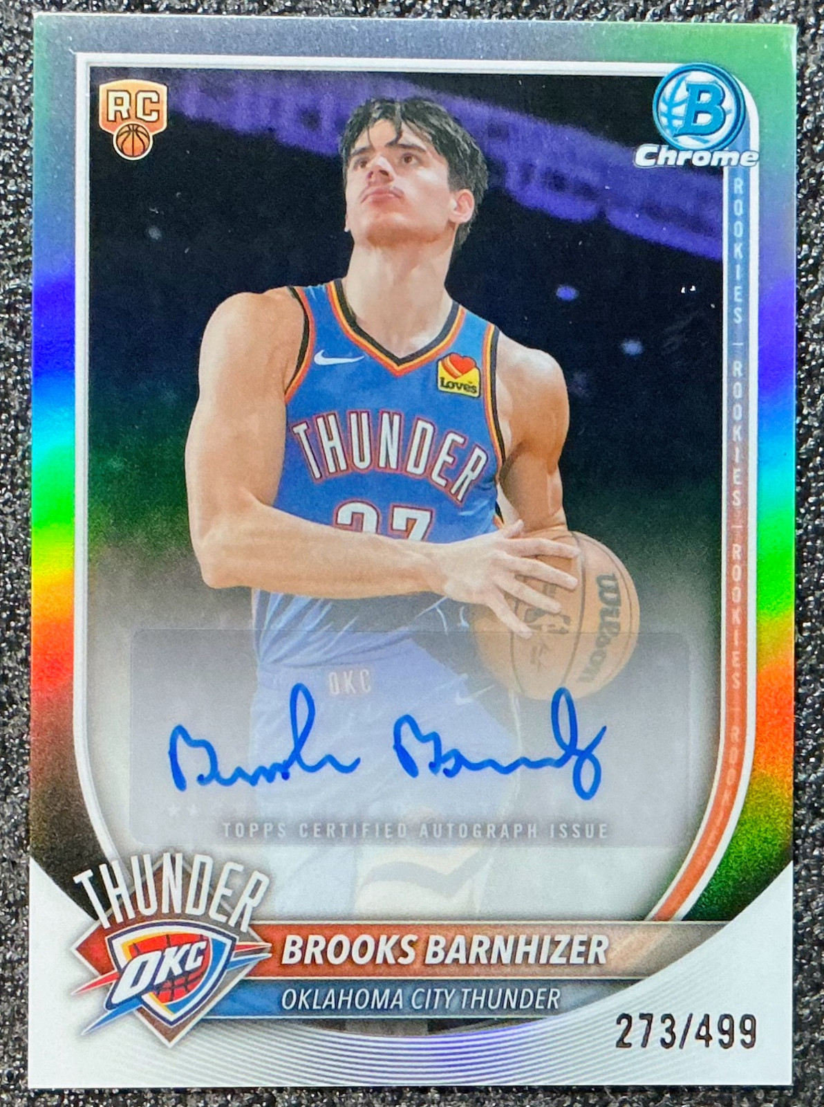 Brooks Barnhizer 2025-26 Bowman #BCA-BB Refractor Auto /499 (RC, AU) Thunder