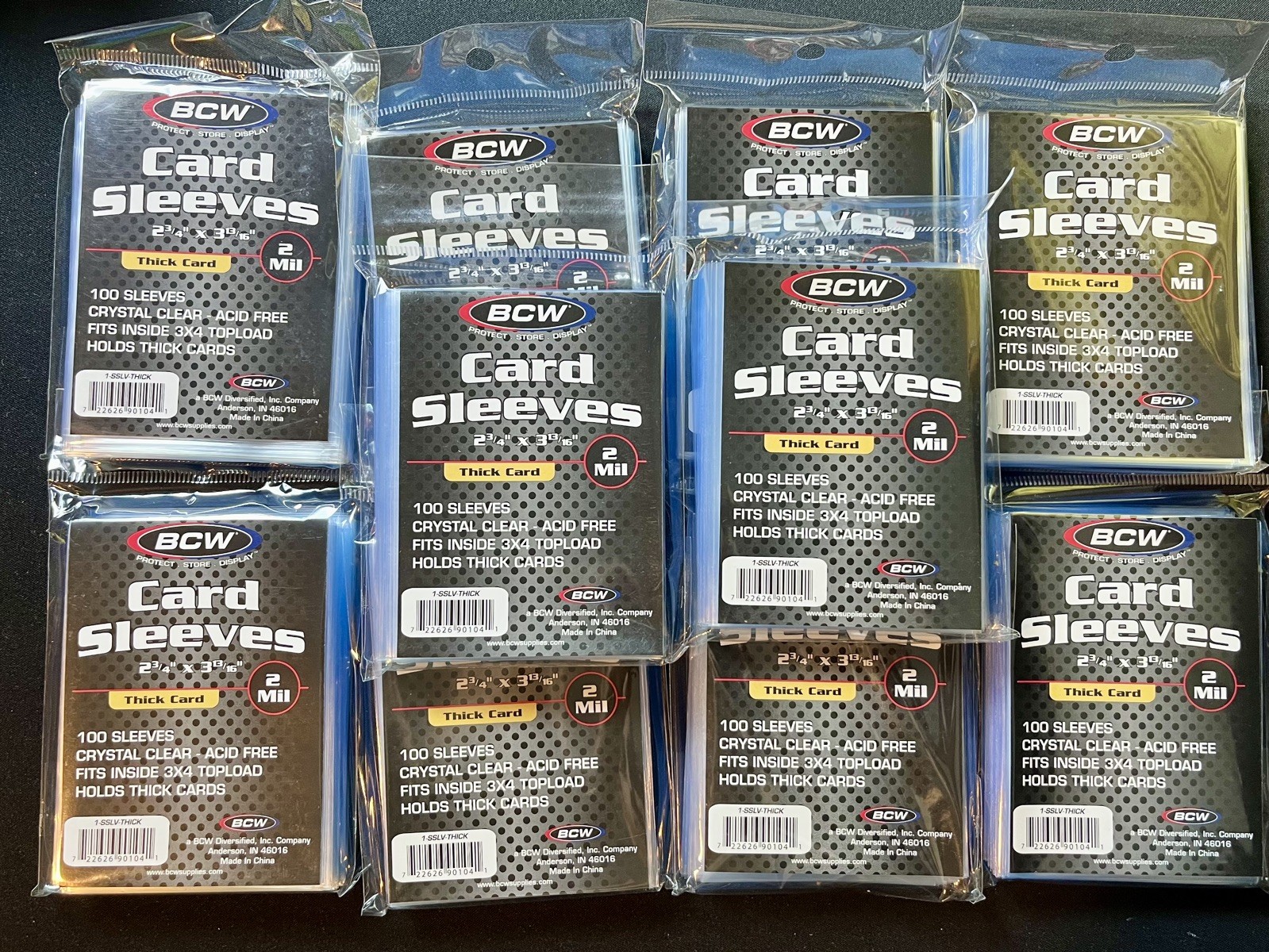 (1000) BCW THICK Penny Card Soft Sleeves 10 Packs of 100 for THICK Sized Cards