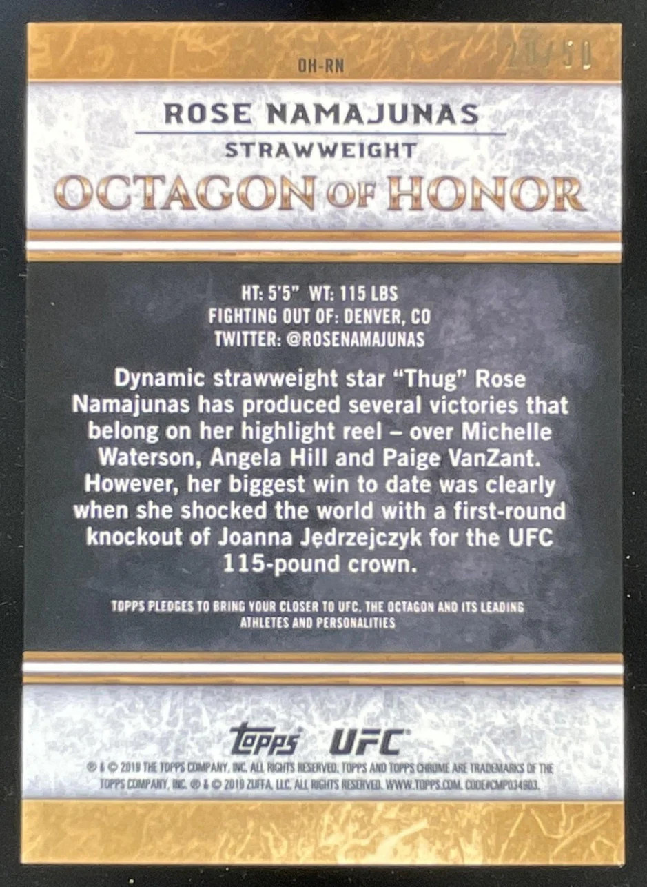 2019 Topps Chrome UFC Octagon of Honor Pulsar #OH-RN Rose Namajunas