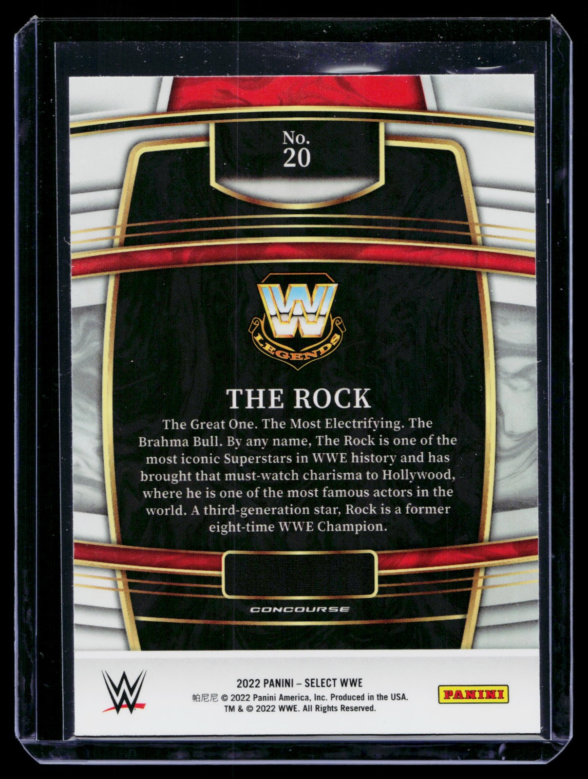 2022 Panini Select WWE #20 THE ROCK