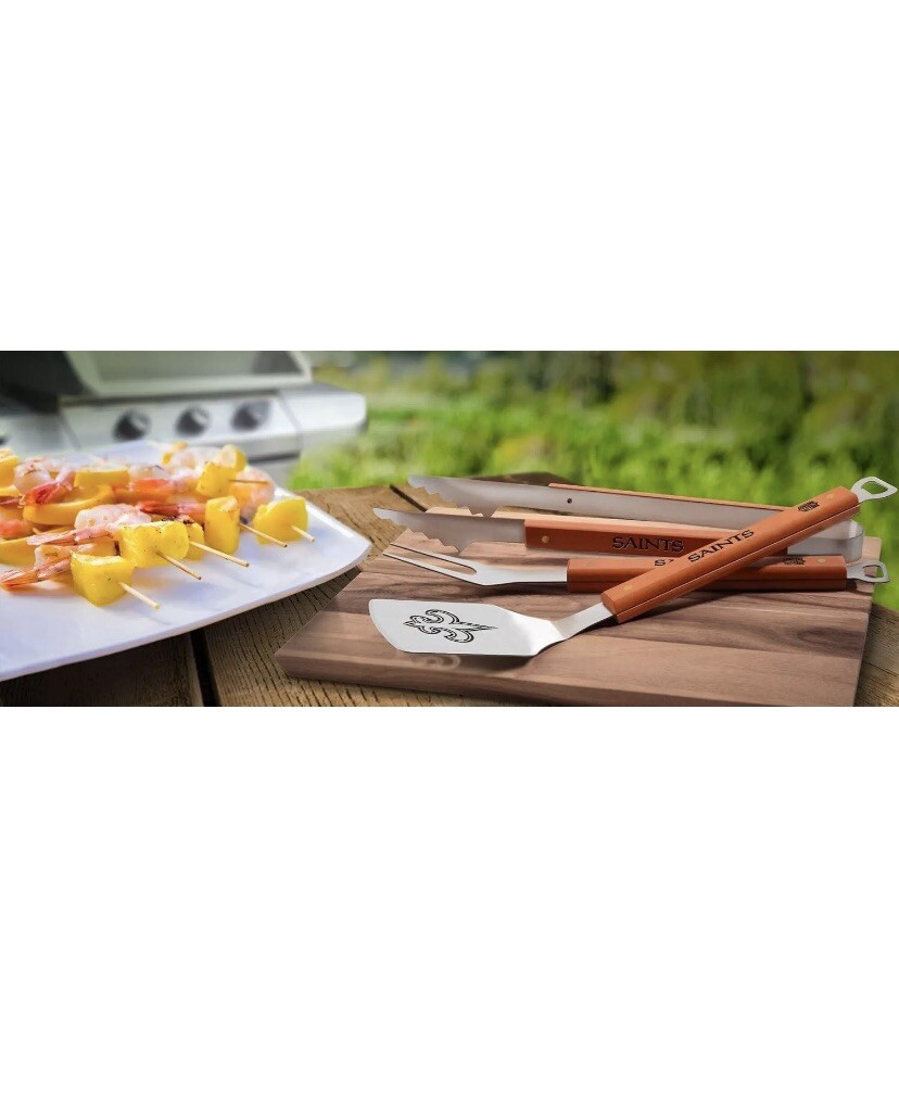 NFL New Orleans Saints 3-Piece BBQ Set – Sportula/Fork/Tongs