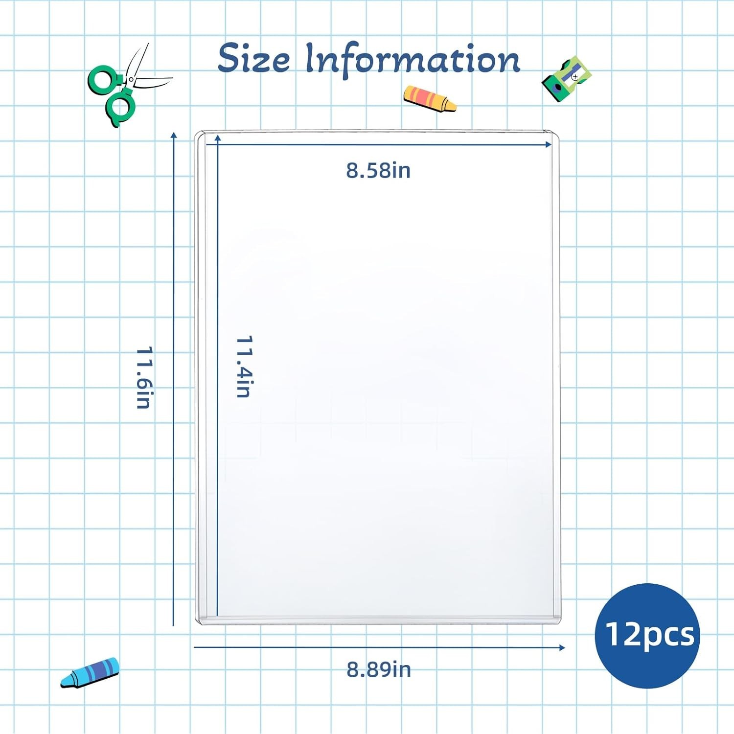 12 Pcs 8 1/2″ X 11″ Rigid Print Protectors Clear Rigid Toploaders Clear Sheet