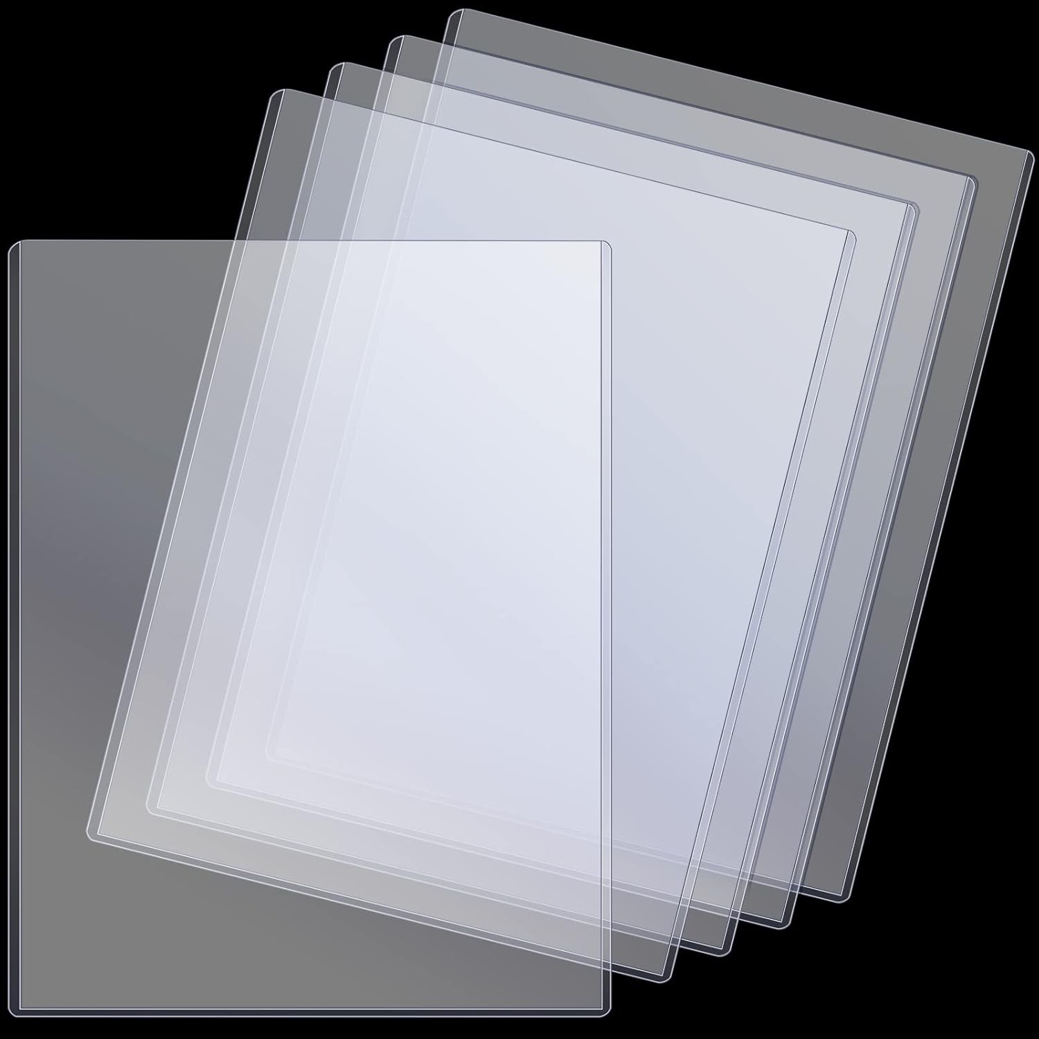 5 Pcs 8.5 x 11 Clear Rigid Sheet Protectors Plastic Document Page Holders