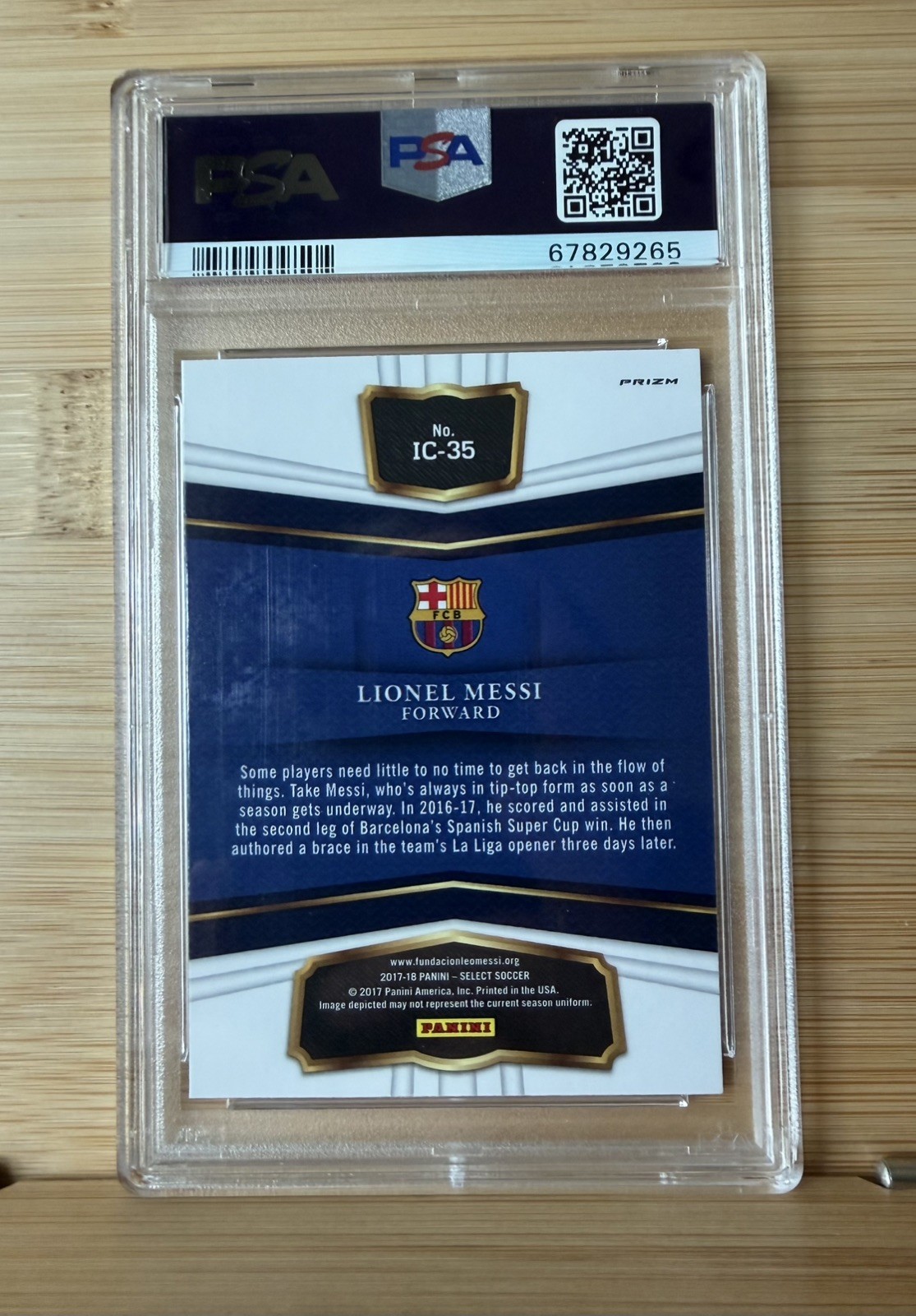 2017 Panini Select In The Clutch Lionel Messi #IC-35 PSA 10 (READ DESCRIPTION)