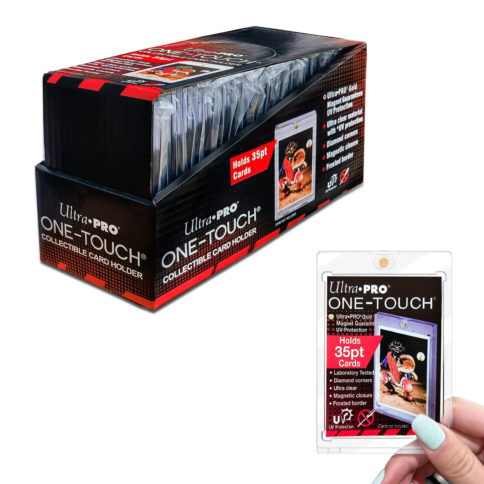ULTRA PRO 35PT ONE-TOUCH MAGNETIC TRADING CARD HOLDER PROTECTION – 25 COUNT PACK